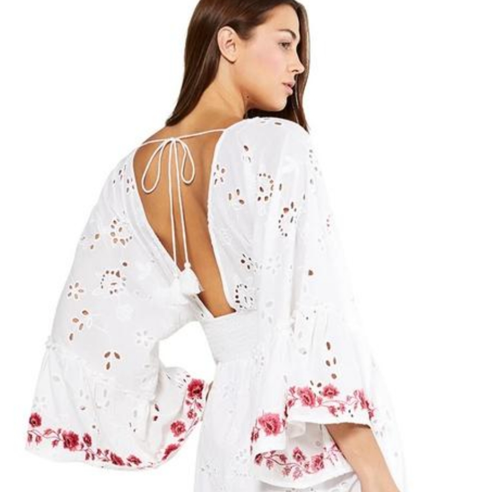 MISA Shari embroidered eyelet dress XS